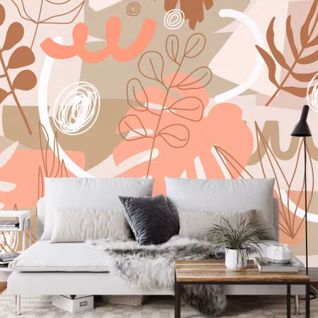 Fototapet - Contemporary collage seamless pattern
