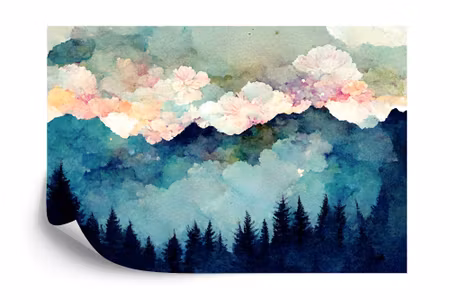 Fototapet - Forest silhouette background