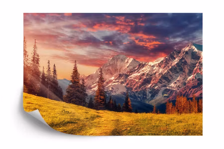 Fototapet - Awesome alpine highlands in sunny day