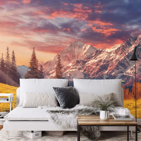 Fototapet - Awesome alpine highlands in sunny day