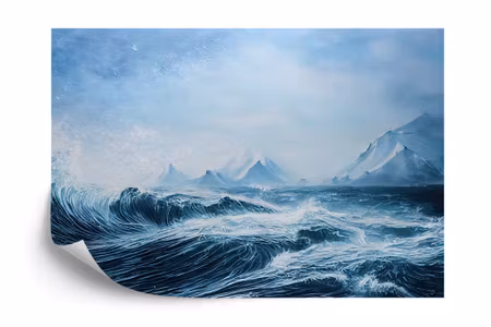 Fototapet - Abyss ocean waves seascape hand drawn