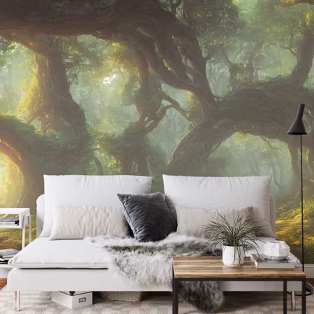 Fototapet - Amazing fantastic curved forest forest