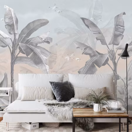 Fototapet - Banana tree wallpaper design with