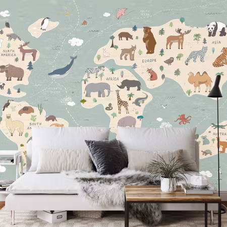 Fototapet - Colorful world map