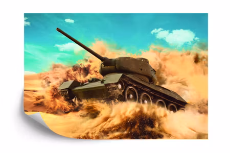 Fototapet - Battle Tank In The Desert