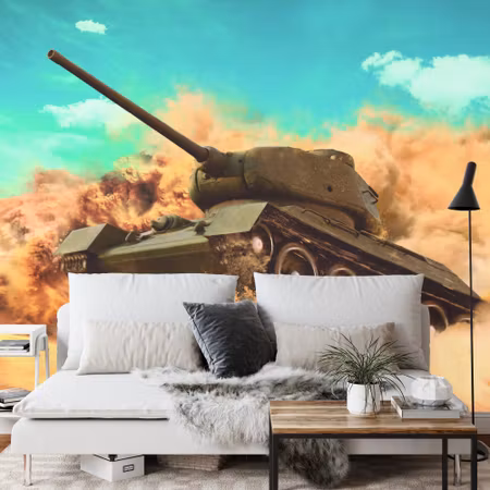 Fototapet - Battle Tank In The Desert
