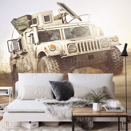 Fototapet - Armoured Vehicle In The Desert