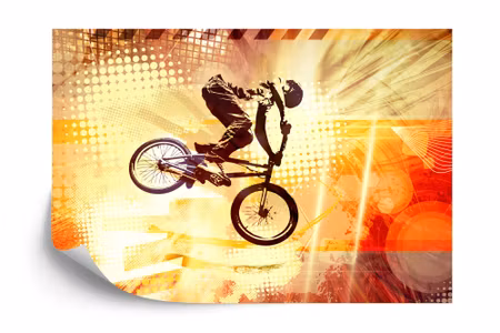 Fyrkantig fototapet - Cyclist