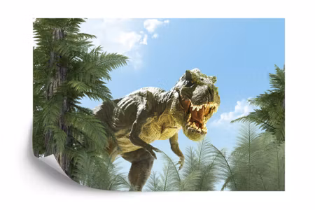 Fyrkantig fototapet - Big trex Dinosaur and the