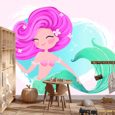 Fyrkantig fototapet - Lovely Mermaid