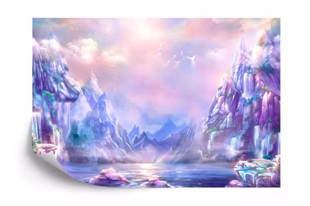 Fyrkantig fototapet - Magic Mountain Land