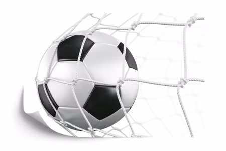 Fyrkantig fototapet - 3D Soccer Ball in the Net