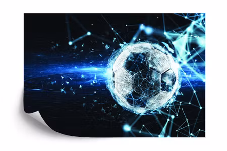 Fyrkantig fototapet - Soccer Ball in A Modern
