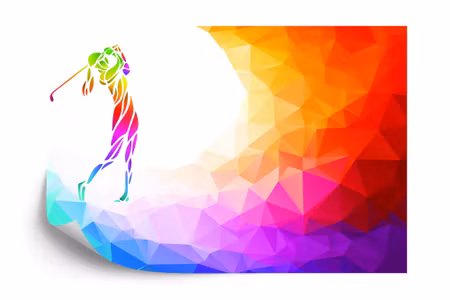 Fyrkantig fototapet - Abstract Golfer