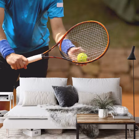 Fyrkantig fototapet - Serving Tennis Player