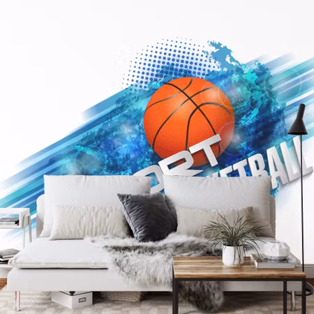 Fyrkantig fototapet - Basketball in A Modern Style