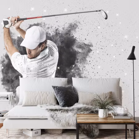 Fyrkantig fototapet - A Golfer