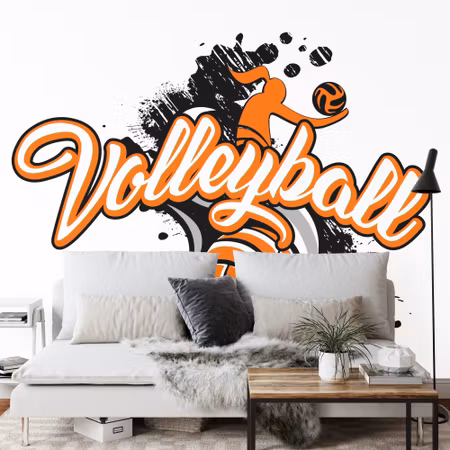 Fyrkantig fototapet - Volleyball Ball with the