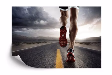 Fyrkantig fototapet - Runner on the Road
