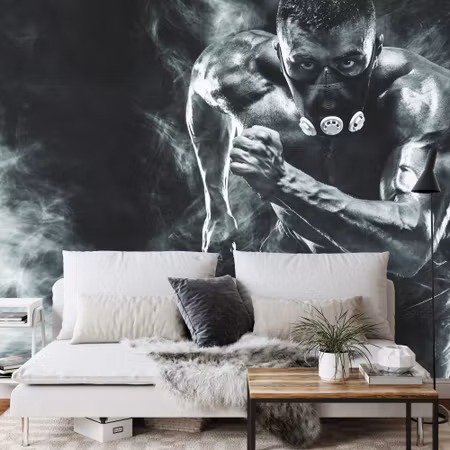 Fyrkantig fototapet - Athletic Running Man in A
