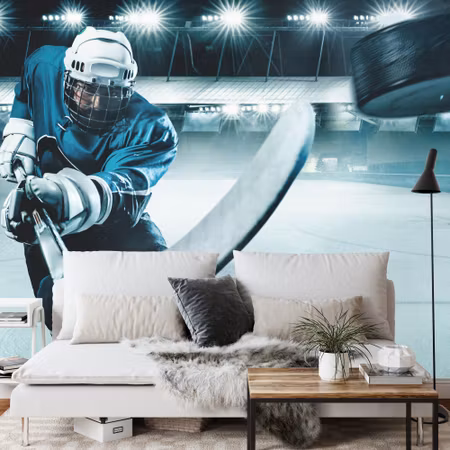 Fyrkantig fototapet - Hockey Player in Action