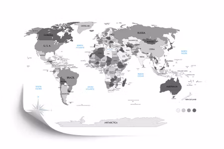 Fyrkantig fototapet - World Map