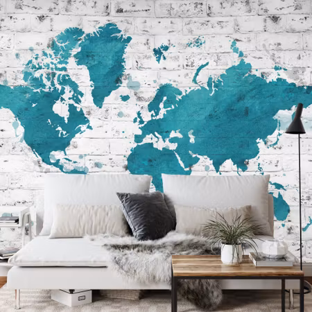 Fyrkantig fototapet - World Map