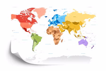 Fyrkantig fototapet - World Map