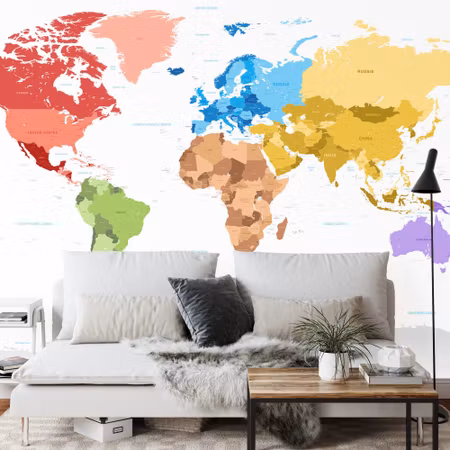 Fyrkantig fototapet - World Map