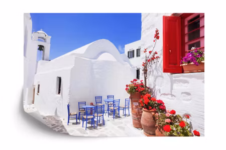 Fyrkantig fototapet - Greek Street