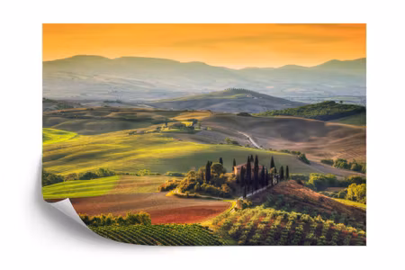 Fyrkantig fototapet - Landscape Field 3D