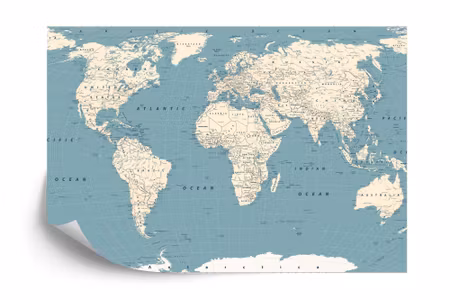 Fyrkantig fototapet - World Map