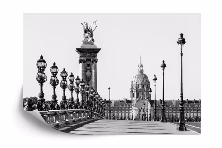 Fyrkantig fototapet - Paris Black and White