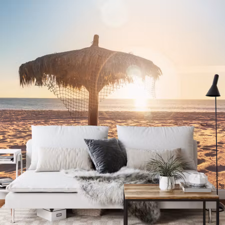 Fyrkantig fototapet - Beach Sunset