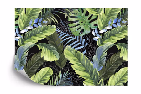 Fyrkantig fototapet - Tropical Leaves