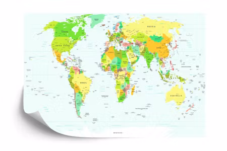 Fyrkantig fototapet - World Map