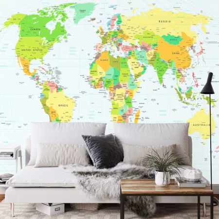 Fyrkantig fototapet - World Map