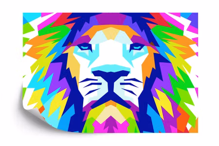 Fyrkantig fototapet - Geometric Lion