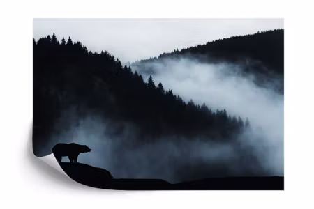 Fyrkantig fototapet - Bear in the Mountains