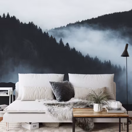 Fyrkantig fototapet - Bear in the Mountains