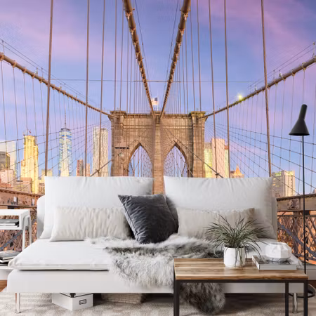 Fyrkantig fototapet - Brooklyn Bridge Ny