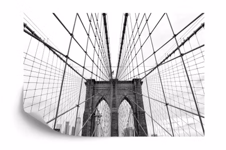 Fyrkantig fototapet - Brooklyn Bridge Ny