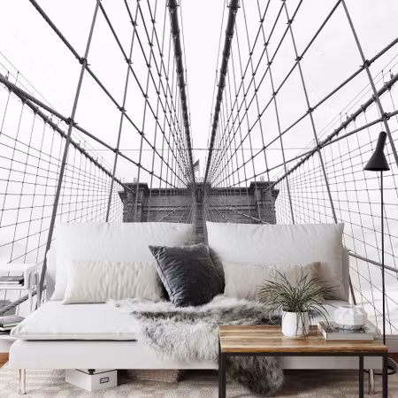 Fyrkantig fototapet - Brooklyn Bridge Ny