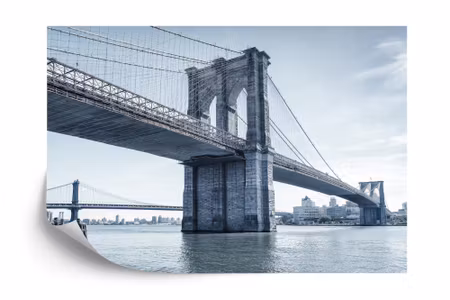 Fyrkantig fototapet - Brooklyn Bridge Ny
