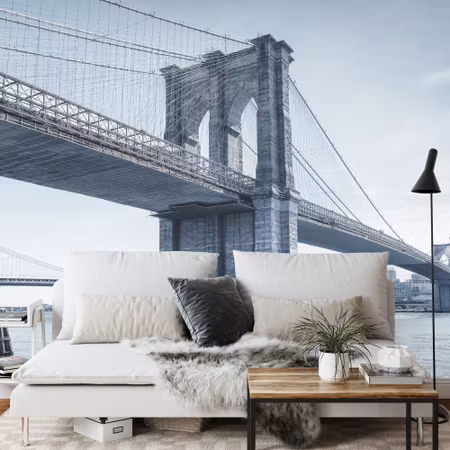 Fyrkantig fototapet - Brooklyn Bridge Ny