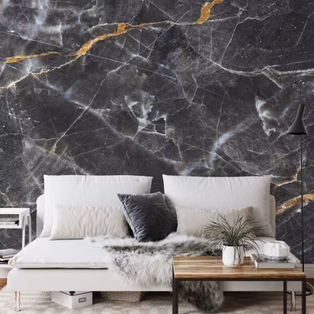 Fyrkantig fototapet - Marble in Grey Tones
