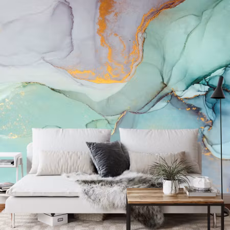 Fyrkantig fototapet - Coloured Ornamental Marble