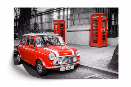 Fyrkantig fototapet - Mini in London