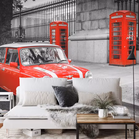Fyrkantig fototapet - Mini in London