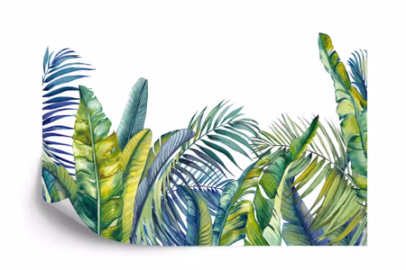 Fyrkantig fototapet - Green and Blue Tropical